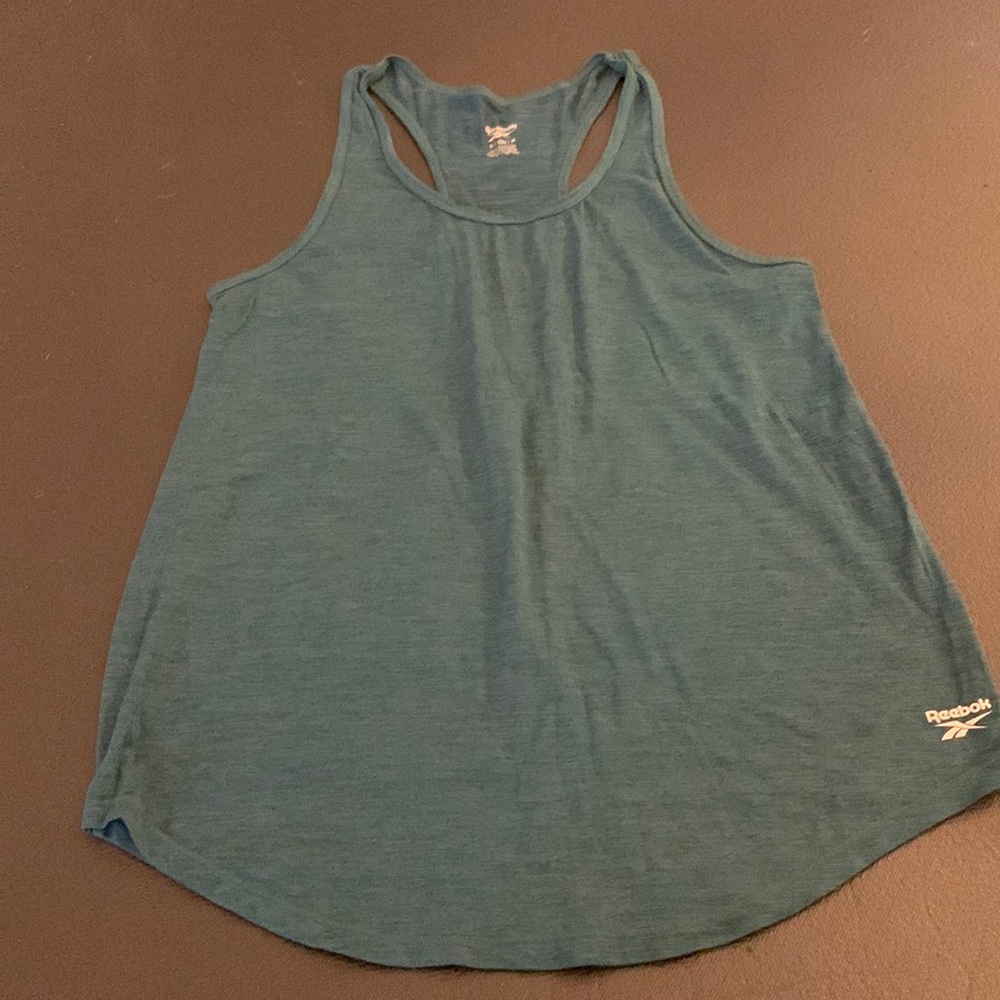 EUC Reebok Slim Fit Tank-Deep Teal Heather-S